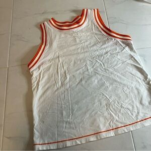 Hunter white tank top with orange trim.  EUC!
